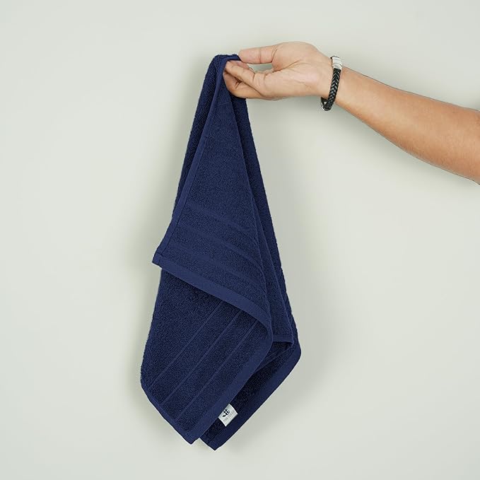 Tens Towels Pack of 6 Hand Towels, 100% Cotton, Lighter Weight, Quick to Dry, 16 x 28 Inches, Super Soft & Absorbent, Perfect for Bathroom & Kitchen, Navy
