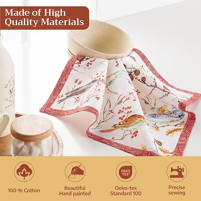 Maison d' Hermine Cloth Napkins Set of 4 100% Cotton Everyday Reusable Square Napkins Cloth Washable Dinner Party Wedding Restaurant Gifts for Mothers Day Spring/Summer (Pinson, 18" x 18")