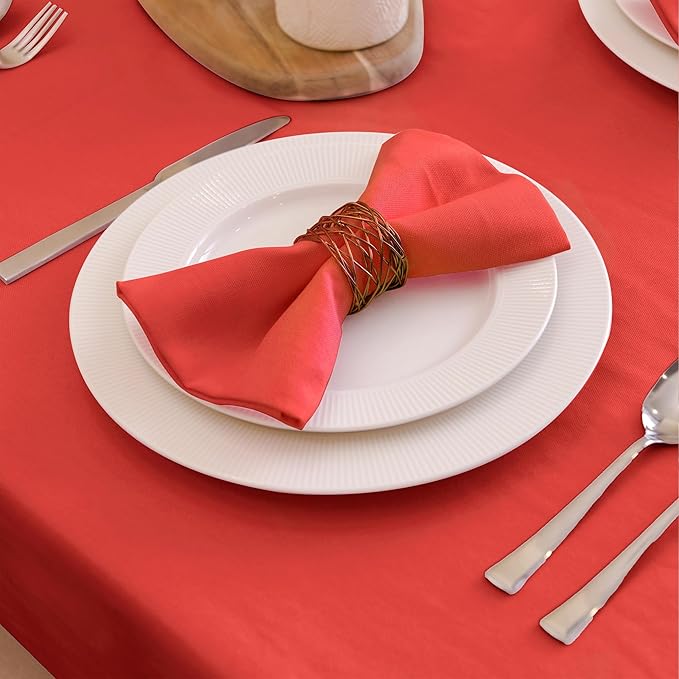 Encasa XO Brick Cloth Napkins Set of 6, 17"x17" | Solid Color Cotton Dinner Napkins | Washable & Reusable Wedding Napkins for Holiday Dinners, Party, & Everyday Table Decor