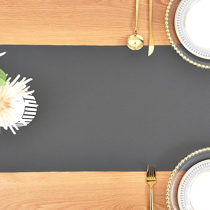 Farmhouse Grey Table Runner Dining Table Runners 48 Inches Long Coffee Table Runner for Dresser Living Room Bedroom Holiday Party Banquet 12X48 Inch