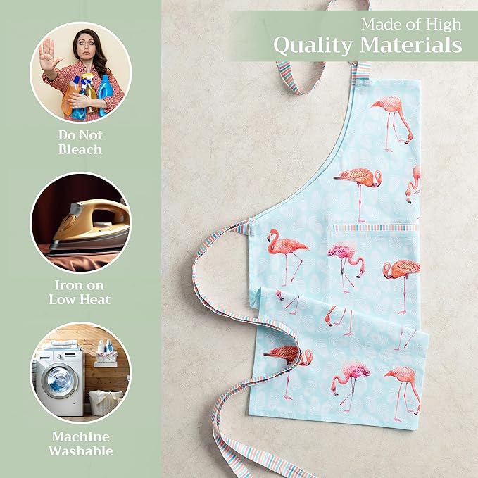 Maison d' Hermine 100% Cotton Apron for women with Pocket Kitchen Chef Apron for Men Cooking Mothers Day Gifts