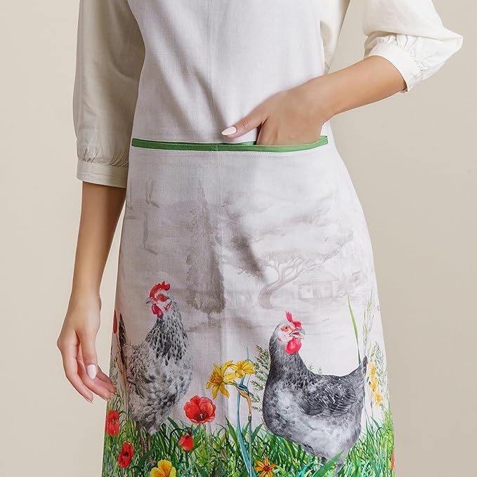 Maison d' Hermine 100% Cotton Apron for women with Pocket Kitchen Chef Apron for Men Cooking Mothers Day Gifts