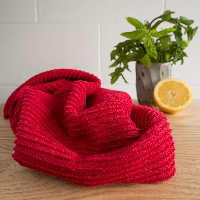 Now Designs Ripple Kitchen Towel, Set of 2, Red