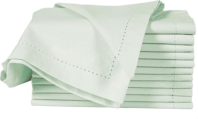 Cotton Cloth Napkins Set of 12, 18x18 Cotton Napkin Cloth Washable, Soft, Reusable Napkins for Wedding, Parties, Christmas, Thanksgiving, Everyday Use (Green) - ALPHA Living HOME
