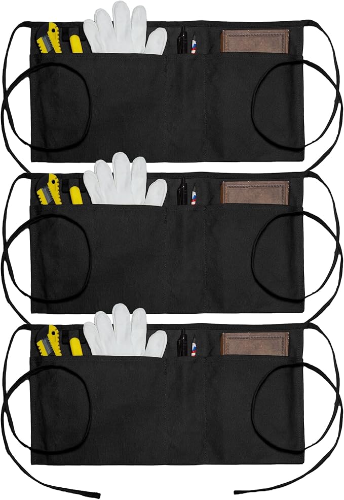 Canvas Work Waist Apron with 3 Pockets