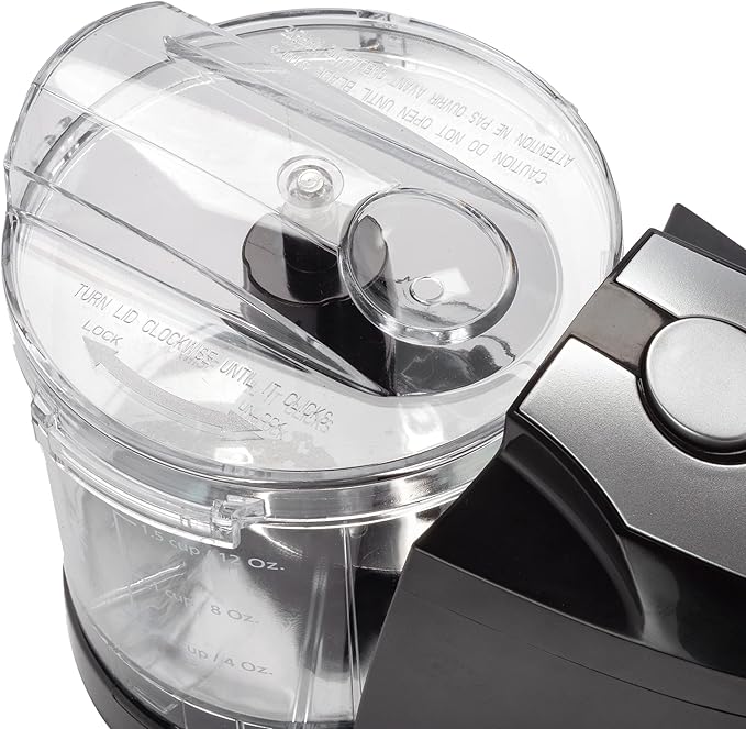 Dominion 1.5 Cup - Electric Mini Food Chopper - Vegetable & Fruit Cutter - Premium Stainless Steel Blades with Safety Lock Cover - One Step/Touch Button - Non-Skid Rubber Feet - Black