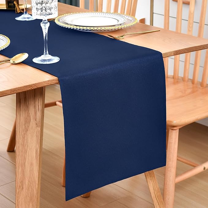 Farmhouse Navy Blue Table Runner Dining Table Runners 72 Inches Long Coffee Table Runner for Dresser Living Room Bedroom Holiday Party Banquet 12X72 Inch