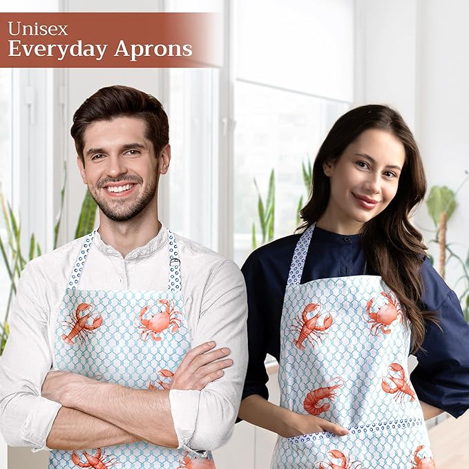 Maison d' Hermine 100% Cotton Apron for women with Pocket Kitchen Chef Apron for Men Cooking Mothers Day Gifts