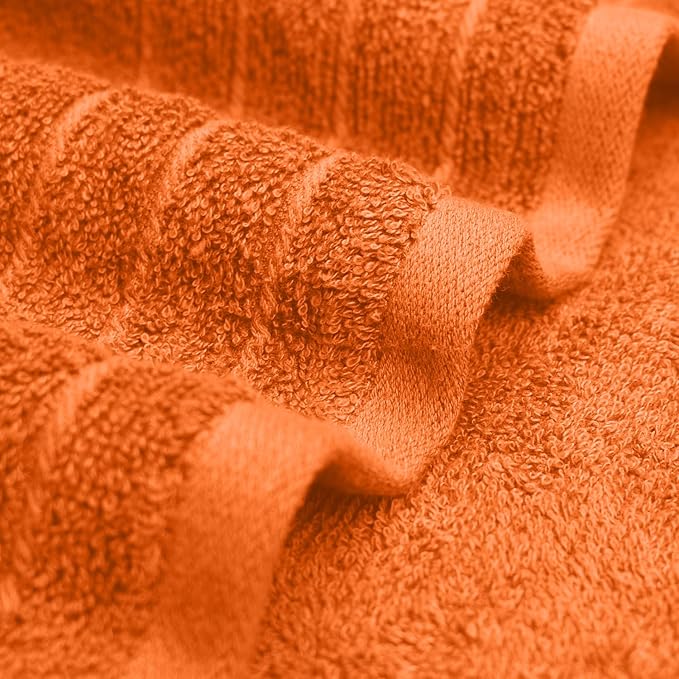 RIVERSIDE Pack of 4 Premium Extra Large Bath Towels 30 x 60 Inches, 100% Cotton, Super Soft & Highly Absorbent, Larger & Lighter Weight, Quicker to Dry, Perfect for Bathroom, Orange
