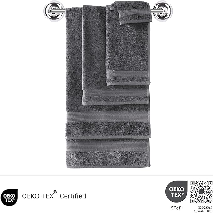 Classic Turkish Towels CTT - Premium Washcloths 12 Pack Set, 100% Turkish Cotton, Highly Absorbent & Quick Dry, Face Towels Wash Cloths for Hotel, Spa & Gym | 12"x12" (Grey)