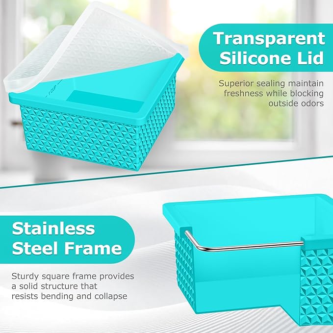 Silicone Freezer Molds for Soup Cube - 2-Cup Freezer Storage Container Tray with Lid,4 Pack Stackable Ice Cube Trays for Portion Control,Food Storage Meal Prep,Oven & Dishwasher Safe
