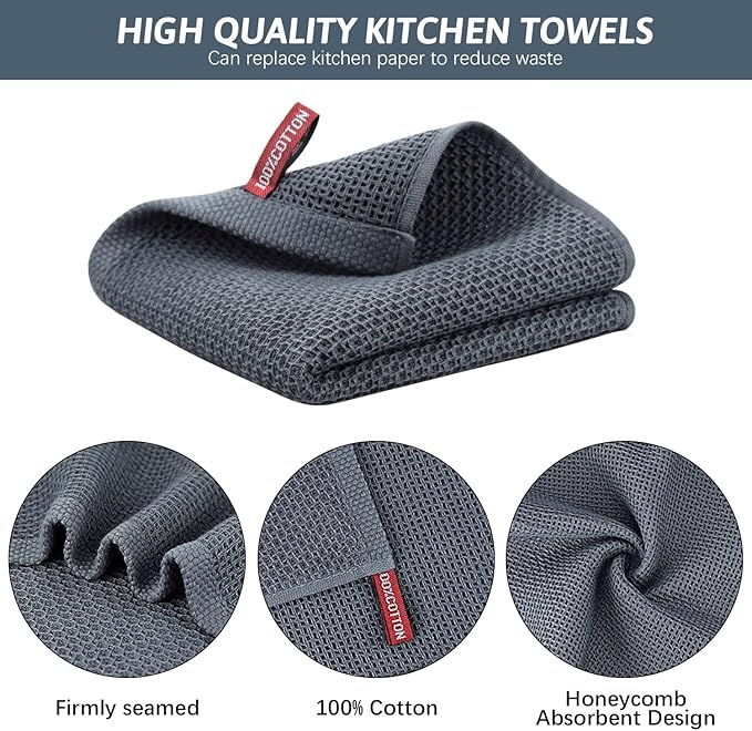 Nialnant 6 Pcs Kitchen Hand Towels, 100% Cotton Dish Towels for Washing Dishes, Super Soft and Absorbent Tea Towel-13 x 28 in