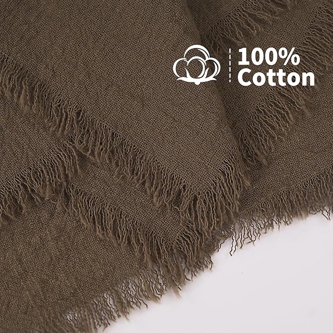 Showgeous 30 Pack Brown Cloth Napkins with Fringe 16x16 inch 100% Cotton Brown Napkins Handmade Dinner Napkins Bulk Washable Soft Rustic Table Napkins for Wedding Parties Bridal Baby Shower