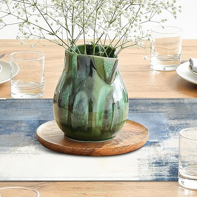 White Gray Table Runners Modern Art Farmhouse Linen Table Runners Dresser Scarves Retro Rustic Style for Party Kitchen Dining Table Coffee Holiday Party Decor (White Gray, 13"x 71")