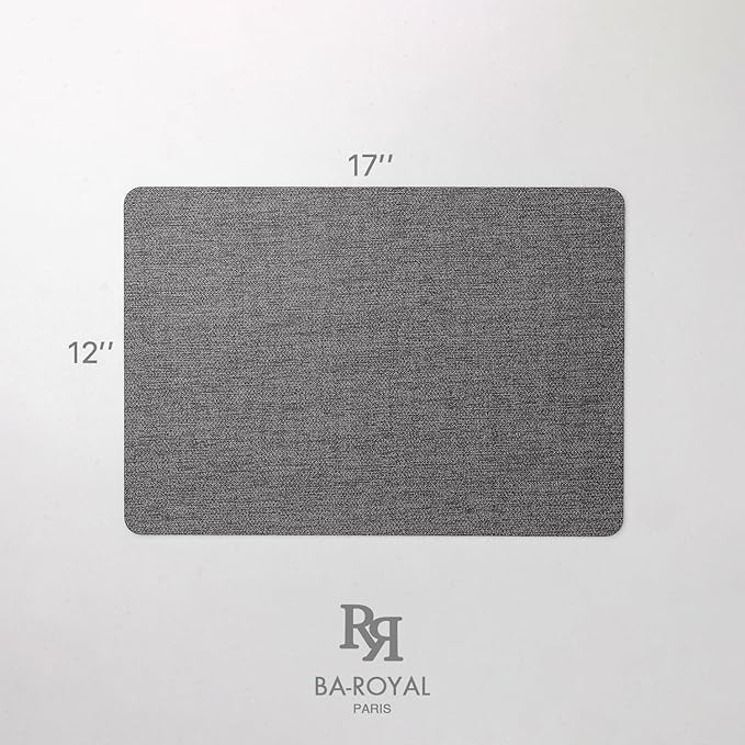 Faux Leather Placemats Set of 6 Vinyl Washable Wipeable Table Mats for Kitchen Dining Table Heat Resistant Waterproof Modern Indoor/Outdoor Placemats Non-Slip Easy Clean Place Mats (Midnight)