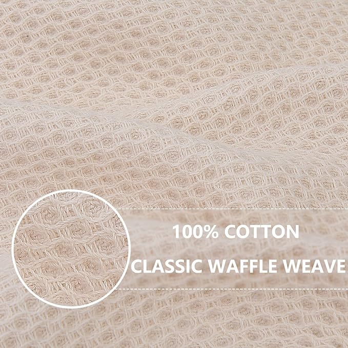 Homaxy 100% Cotton Waffle Weave Kitchen Dish Cloths, Ultra Soft Absorbent Quick Drying Dish Towels, 12 x 12 Inches, 12-Pack, Multicolor