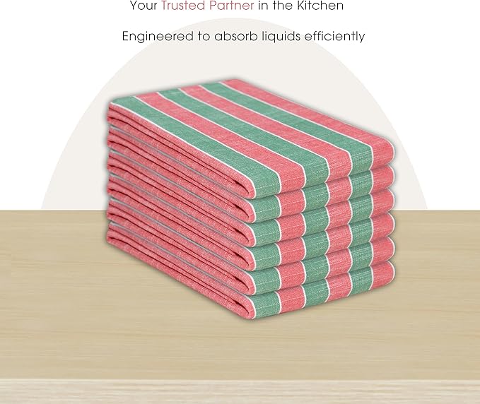 Urban Villa Kitchen Towels Set of 6 Christmas Kitchen Towels 20X30 Inches 100% Cotton Highly Absorbent Kitchen Towels Premium Quality Ultra Soft Mitered Corners KitchenTowels