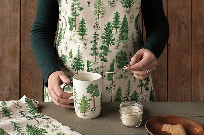 Now Designs by Danica Kitchen Cloth Towel, Cotton, Woodland Print, 18 x 28in, Green, Brown, Gray