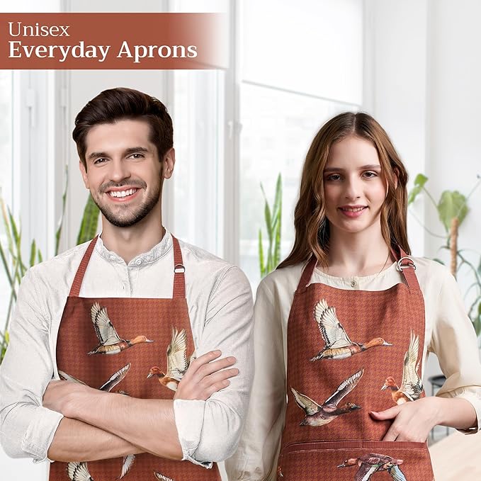 Maison d' Hermine 100% Cotton Apron for women with Pocket Kitchen Chef Apron for Men Cooking Mothers Day Gifts