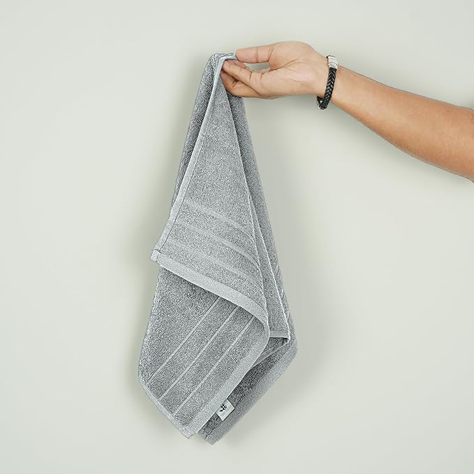 Tens Towels Pack of 6 Hand Towels, 100% Cotton, Lighter Weight, Quick to Dry, 16 x 28 Inches, Super Soft & Absorbent, Perfect for Bathroom & Kitchen, Cool Grey