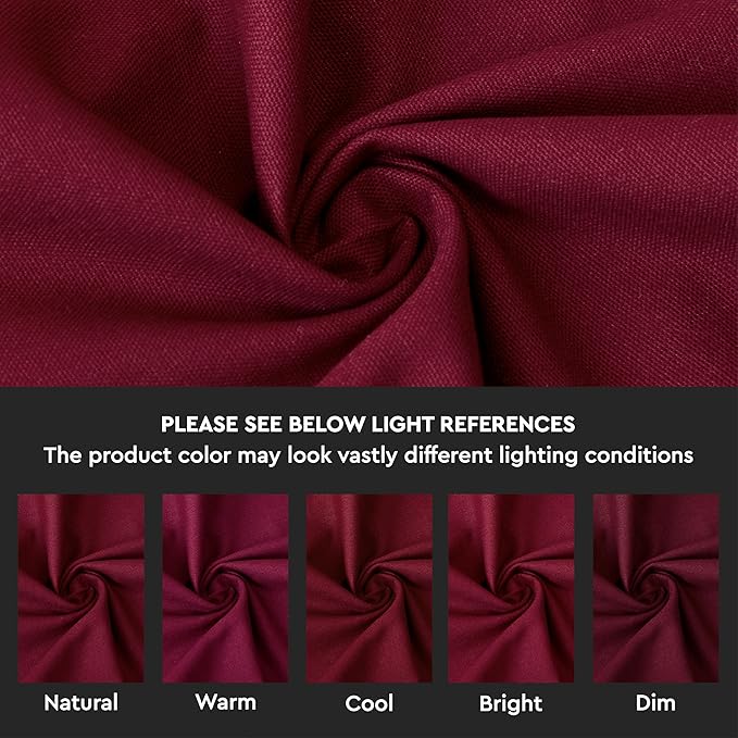 Encasa XO Rich Maroon Cloth Napkins Set of 6, 17"x17" | Solid Color Cotton Dinner Napkins | Washable & Reusable Wedding Napkins for Holiday Dinners, Party, & Everyday Table Decor