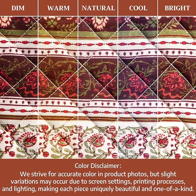 Maison d' Hermine Pot Holders Set 100% Cotton Heat Resistant Potholders 8" x 8" Hot Pads with Loop for Thanksgiving Christmas Decorations Baking Handling Hot Pans (Pack of 2, Reveillon Au Jardin)