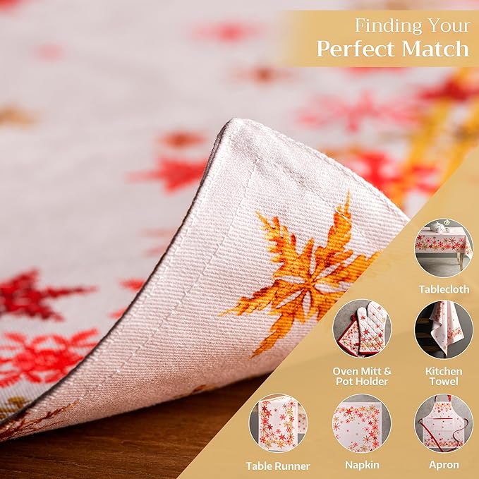 Maison d' Hermine Placemats Set of 4 100% Cotton Washable Cloth Place Mats, Reusable Table Mats for Thanksgiving Christmas Decorations Kitchen Dining Party Wedding Restaurant (Crystal Star, 13" x 19")