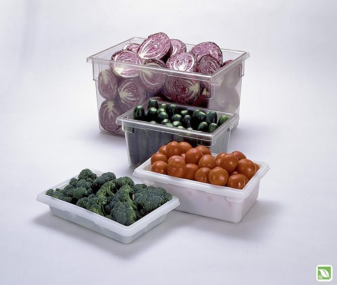 Rubbermaid Commercial Products Food Storage Box/Tote for Restaurant/Kitchen/Cafeteria, 2.75 Gallon, White (FG369000WHT) (Pack of 2)