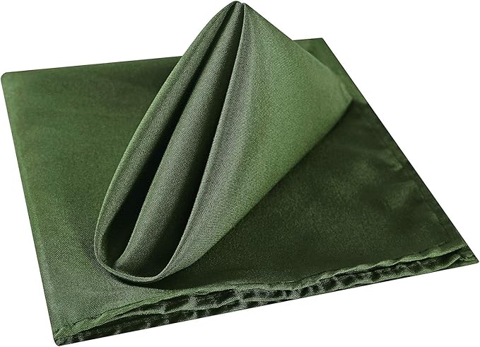 Cloth Napkins 20x20 inch Washable Polyester Dinner Napkins Soft Table Napkins for Wedding Party Dining Banquet(Willow,12PCS)
