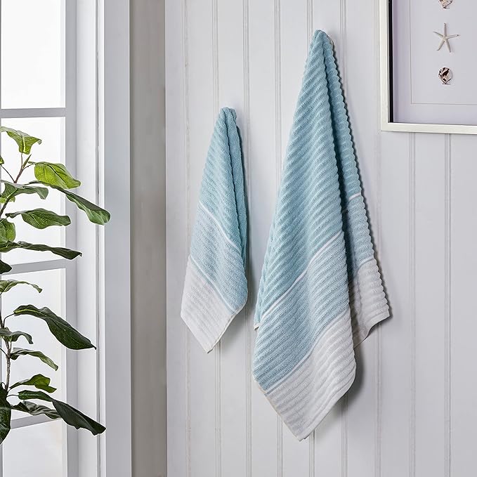 SKL Home Planet Ombre 100% Turkish Cotton Bath Towel, Aqua