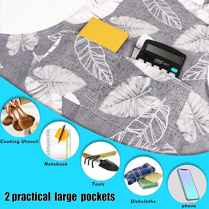 LOLOMLO Oversize Canvas Cotton Apron, Extra Large Aprons with Long Strap, Adjustable Neck Tear Resistant Plus Size aprons