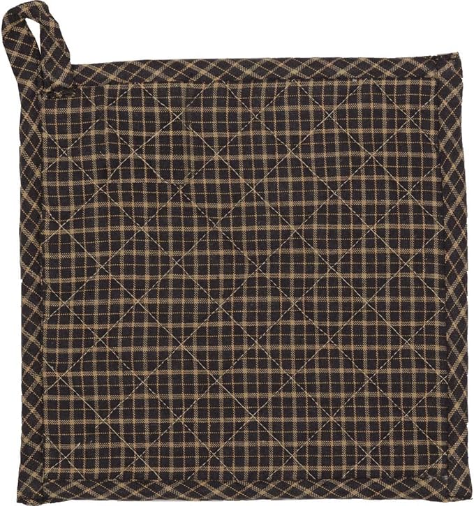 VHC Brands, Kettle Grove, Cotton, 8x8, Patchwork Blocks, Pot Holder, Black