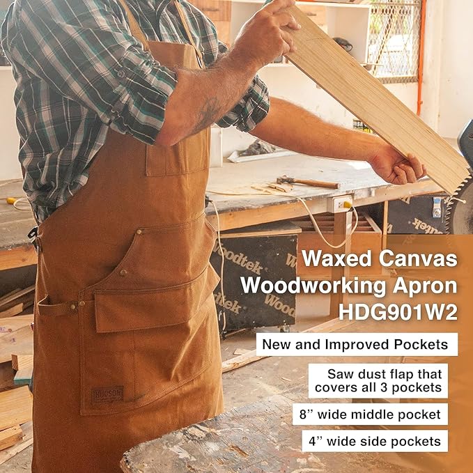 Hudson Durable Goods - Woodworking Edition - Waxed Canvas Apron - Brown