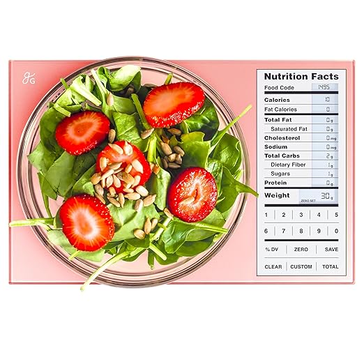 Greater Goods Digital Nutrition Scale – Accurate Macro and Calorie Tracking for Meal Prep, Weight Loss, and Healthy Eating | 2,000 Built-in Foods, Intuitive Nutrition Label Display, 11lb Cap, Pink