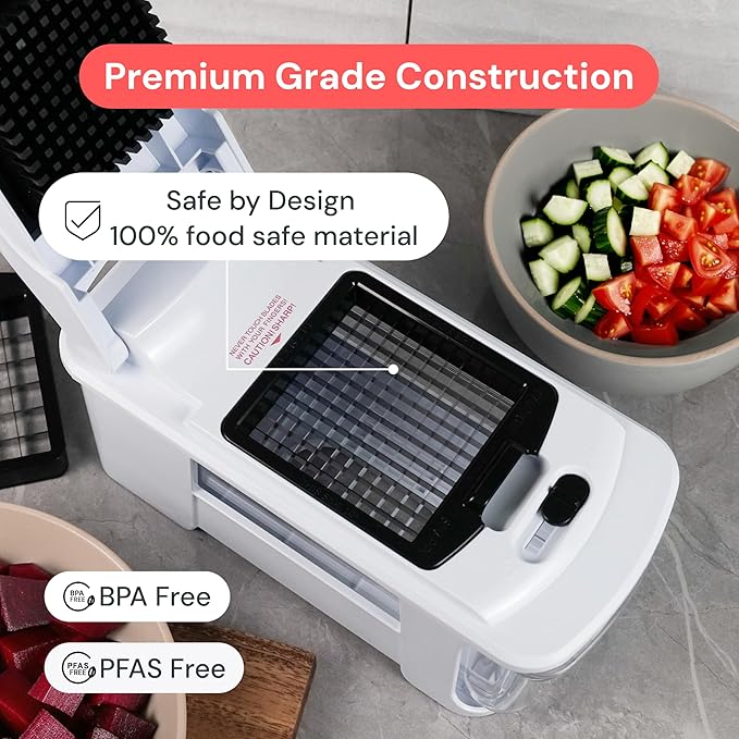 Fullstar XL Vegetable Chopper & Mandoline Slicer – Vegetable, Onion, Potato, Food, Veggie & Fruit Slicer, Dicer & Spiralizer with Pull-Out Catch Tray, Kitchen Gadgets & Gifts (11 in 1, White)
