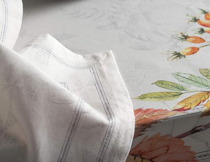 Maison d' Hermine Cloth Napkins Set of 4 100% Cotton for Thanksgiving Christmas Decorations Everyday Reusable Square Fall Napkins Cloth Washable Dinner Party (Fruit D'Hiver, 20"x20")