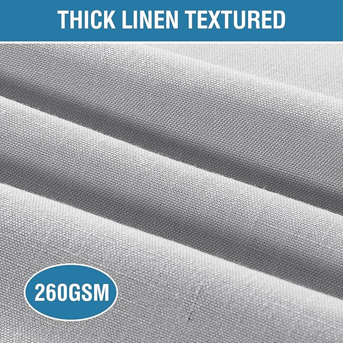 H.VERSAILTEX Linen Placemats Set of 8 Premium Solid Table Mats for Dining Table Spill-Proof Waterproof Heat-Resistant Kitchen Mats Washable, 12x18 inches, Grey