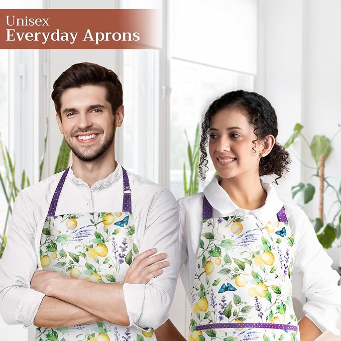 Maison d' Hermine 100% Cotton Apron for women with Pocket Kitchen Chef Apron for Men Cooking Mothers Day Gifts