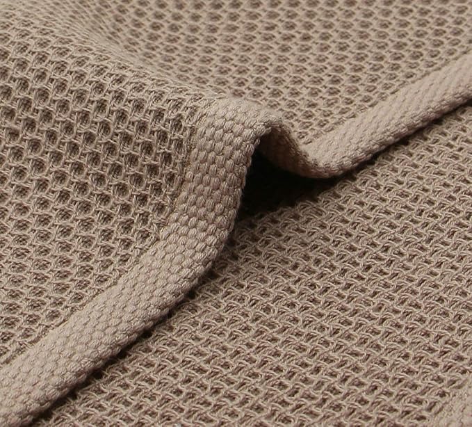 Mia'sDream Cotton Dish Towels for Kitchen, Kitchen Towels, Hand Face Head Towel Waffle Weave, Soft and Absorbent Bath Guest Gym Towel Washcloths, 13inch x 28inch 3 Pack (Brown)