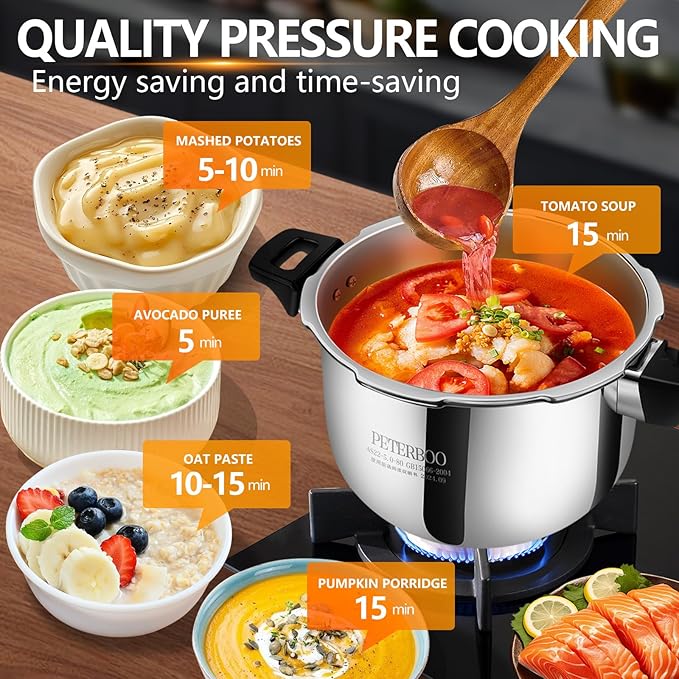 Small Stainless Steel Pressure Cooker 3Quart Mini Size, Ideal for Side Dishes, Grains & Camping,2-2.5Quart Compact Design, Fast & Safe for Small Families 3qt+