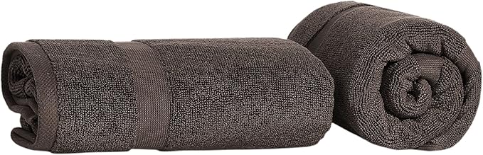 SALBAKOS 100% Turkish Cotton Bath Mat Set 2-Piece - 20x34 inch, Hotel & Spa Collection, Soft, Absorbent, Long Lasting, Durable Bathroom Rugs | Made in Turkey (Chocolate, 2 Bath Mats)