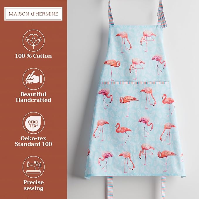 Maison d' Hermine 100% Cotton Apron for women with Pocket Kitchen Chef Apron for Men Cooking Mothers Day Gifts