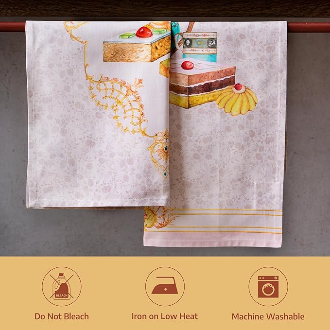 Maison d' Hermine Dishcloths 100% Combed Cotton Premium (20" x 27.50") Easter Multi-Purpose, Kitchen Towel for Kitchen, Holiday, Dinner, Wedding & Dining, Pastries (Set of 3)