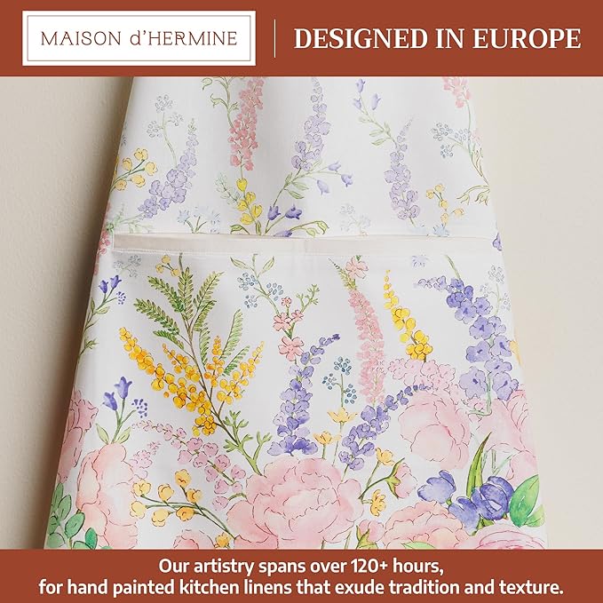 Maison d' Hermine 100% Cotton Apron for women with Pocket Kitchen Chef Apron for Men Cooking Mothers Day Gifts