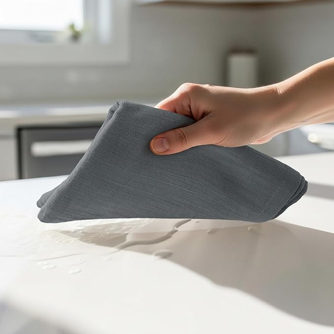 Utopia Kitchen Light Grey Flour Sack Towels [12 Pack - 28 x 28 Inch] 100% Cotton Tea Towels for Cleaning & Drying - Highly Absorbent Kitchen Dish Cloth