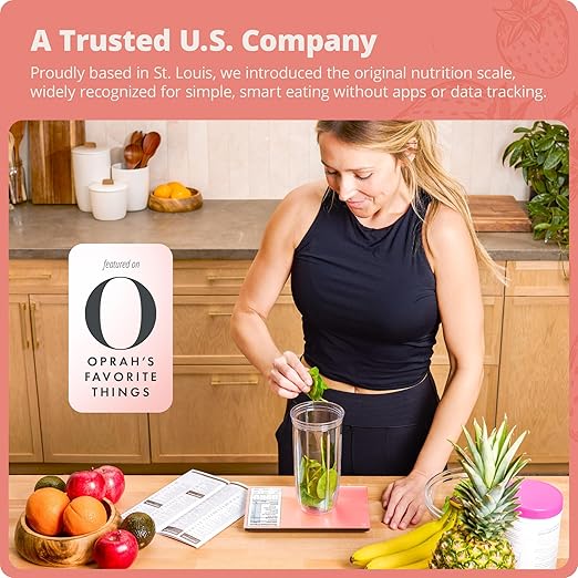 Greater Goods Digital Nutrition Scale – Accurate Macro and Calorie Tracking for Meal Prep, Weight Loss, and Healthy Eating | 2,000 Built-in Foods, Intuitive Nutrition Label Display, 11lb Cap, Pink