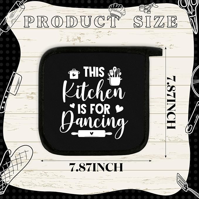 Bencailor 12 Pcs Pot Holders with Pocket Kitchen Hot Potholders Hot Pad Oven Mitts Cookie Bag Oven Gloves for Kitchen Gift Baking Cooking(Black and White,Kitchenware)