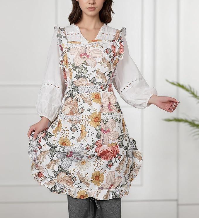 Funny Aprons for Women with Pockets, Kitchen Cooking Grilling Bbq Cute Chef Apron, Mothers Day Birthday Gifts for Women