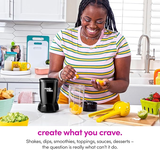 Magic Bullet® Blender Set, 7-Piece Set, 250W Blender and Food Processor, 2 Blending Cups, Cross Blade, Compact Design, Smoothies, Sauces, Silver, MBR-0701AK (Pack of 4)