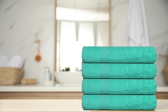 Premium Hand Towels Pack of 6 (16" x 30”) 100% Combed Ring Spun Cotton | Highly Absorbent Hand Towels Set | Ultra Soft for Home, Gym & Spa (Turquoise)